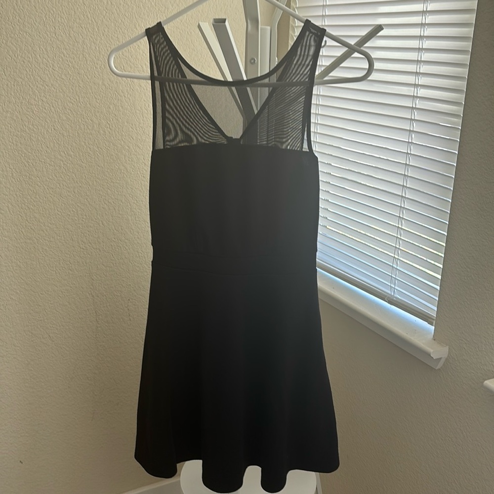 3 for $15!! Black fit & flare dress mesh detail